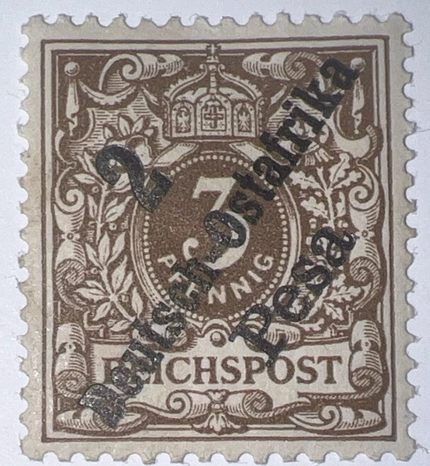 Travelstamps;Germany East Africa Stamps Mint OG H Overprint 3pf with 2 Pesa OP - Image 3 of 4