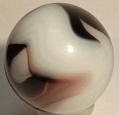 Vintage Marble Premium RAVENSWOOD WV Swirl White Plum Brown 9/16'' NM 1940S-50S