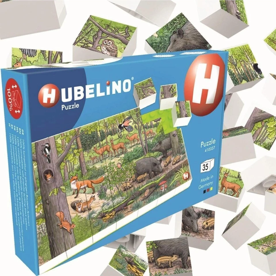 IDEE+SPIEL HUBELINO Kinderpuzzle Waldmotiv 35 Teile mit Grundplatte Kreativität ab 4 Jahren