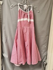 red gingham garment is a Pinup Couture dress made in the USA Size Medium TG2621