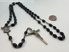Silver Tone Black Beaded Rosary 23.7g — photo 2