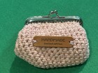 Handmade Crochet pink Coin Purse With Silver Clasp