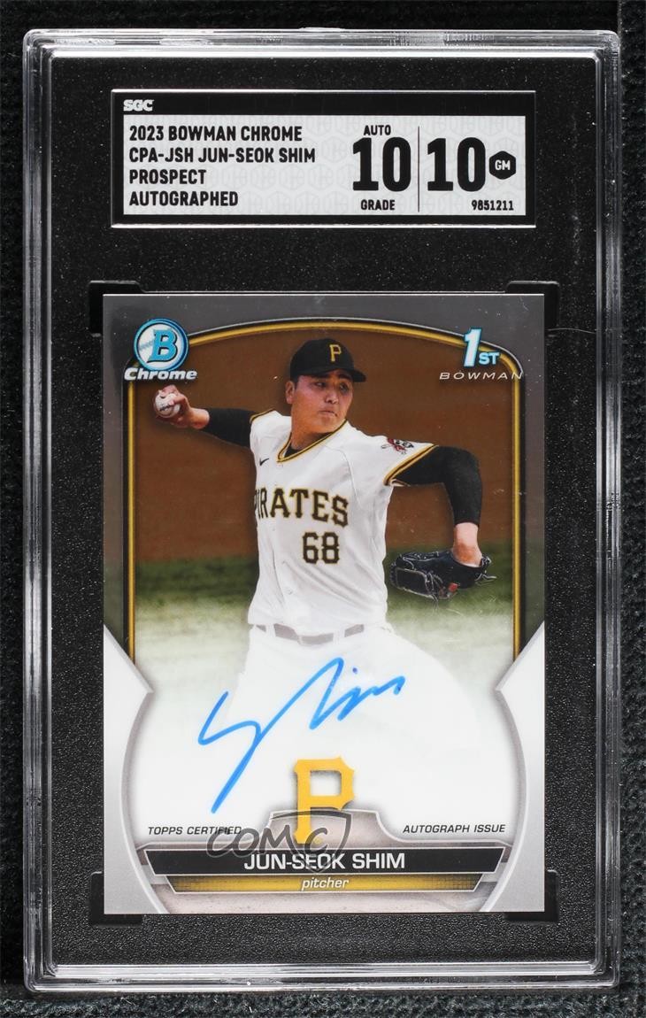 2023 Bowman Chrome Prospect Auto Jun-Seok Shim #CPA-JSH SGC 10 GEM Auto 09ou