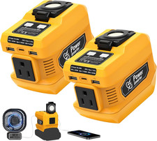 2 Pack 220W Power Inverter Compatible with Dewalt 20V Battery, DC 18V to AC 110V