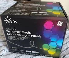 7 Pack GE Cync Dynamic Effects Smart LED Color Changing Hexagon Panels BRAND NEW