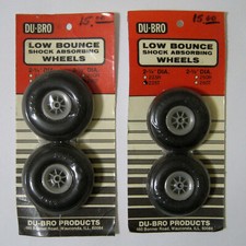 DU-BRO  Low Bounce Shock Absorbing WHEELS - 2-1/4" Diameter - 225T 250T Sealed 