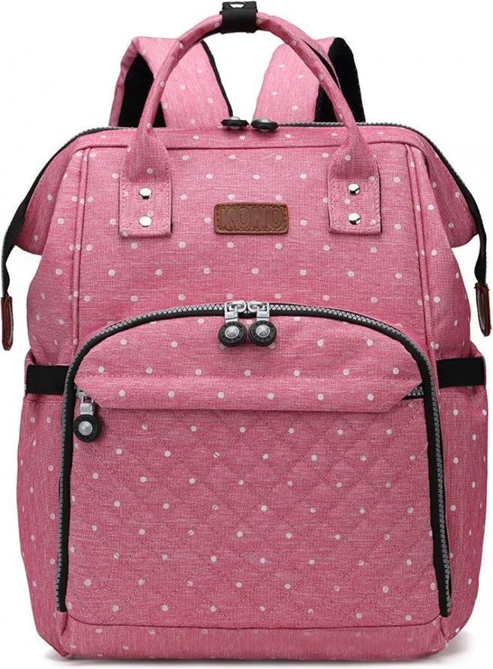 ML-WOHNEN Miss Lulu Wickeltasche, Wickeltasche, Rucksack – hochwertige Wickeltasche – rosa