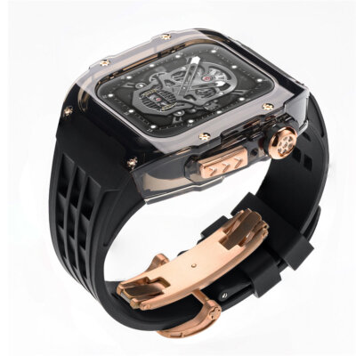 Premium Transparent Cas + Silicone Strap AP Mod Kit for Apple Ultra 9 8 ...