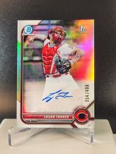 2022 Bowman Chrome 1st Bowman Refractor On Card Auto /499 - LOGAN TANNER - Reds