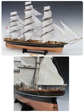 Woody JOE Wooden sailing ship model 1/100 Cutty Sark with sails 1/100 scale