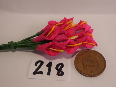10 Calla Lilie Blumen (rosa 218) Maßstab 1:12