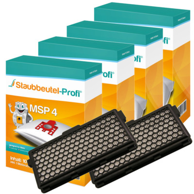 40 Staubsaugerbeutel MSP4 2 Hepafilter geeignet für Miele Complete C3 Cat & Dog 