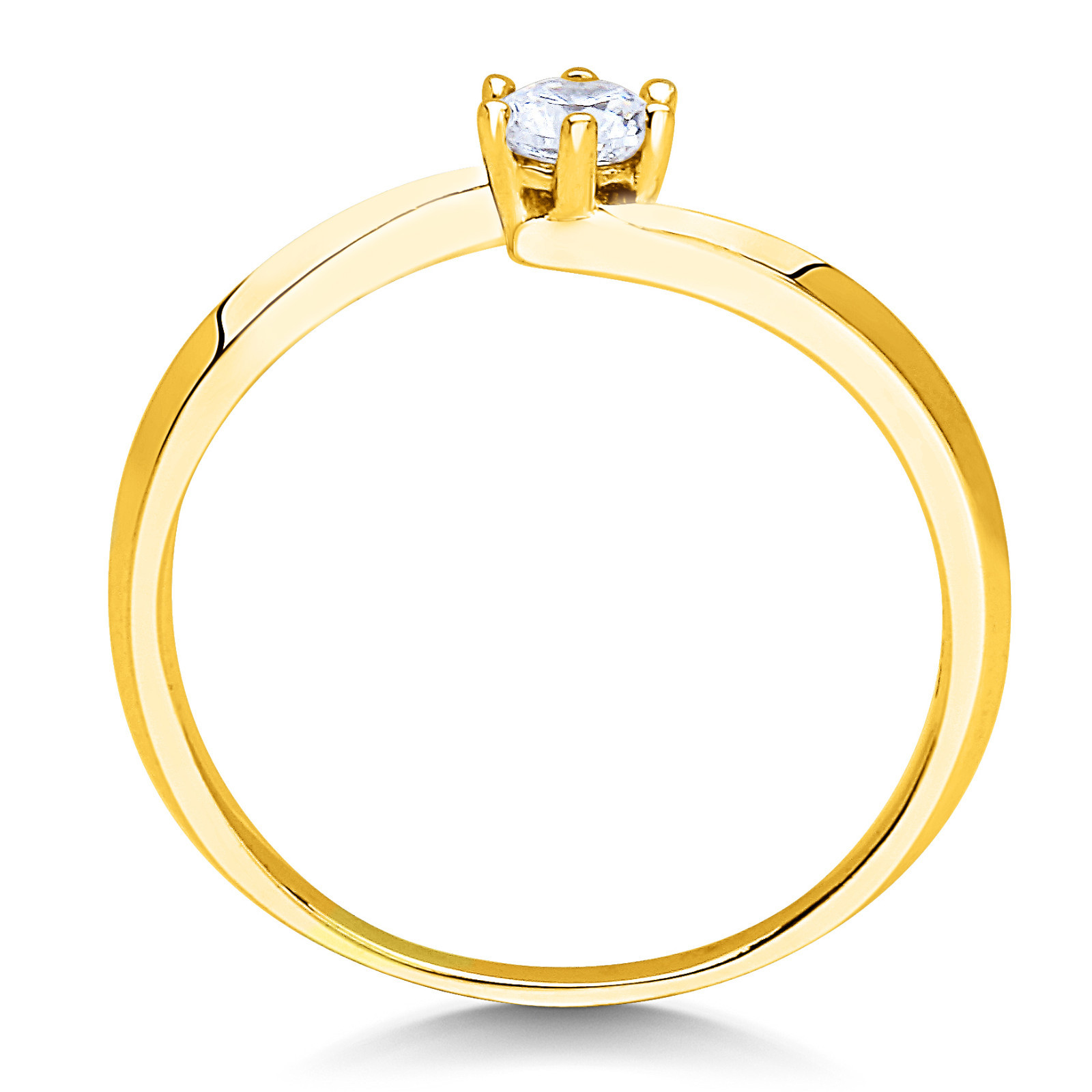 14K Solid Yellow Gold CZ Cubic Zirconia Solitaire Engagement Promise ...