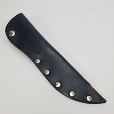 Vintage CASE XX 10" Riveted Black Top Grain Leather Sheath w/Embossed Belt Loop