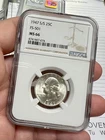 1947 S/S 25c Washington Silver Quarter NGC MS66 FS-501