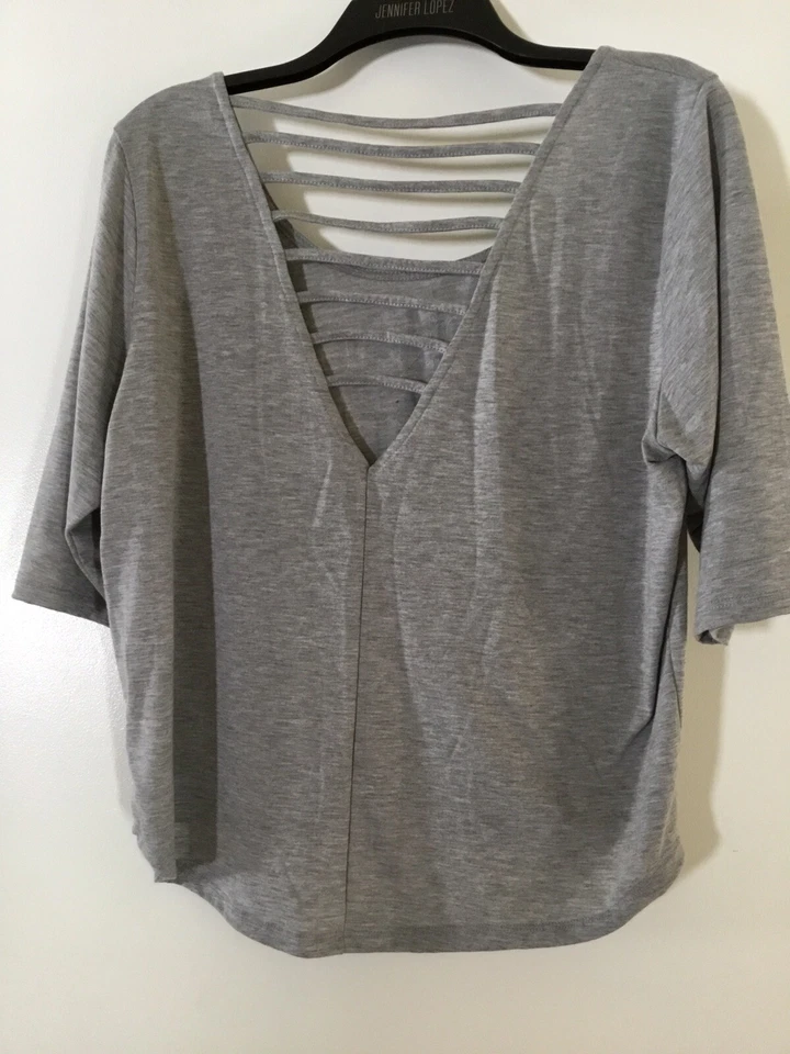 Camiseta corta Material Girl para mujer X-Large gris jaspeado Foto 2 de 2