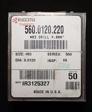 KYOCERA TYCOM 560.0120.220 #83 Drill @.800" 0.0120 Dia IR3125327 560 0120 220
