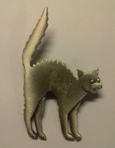 Broche Chat En Métal Argenté - Acier Inoxydable - Neuf Sans Emballage - Accessoire Bijou Félin