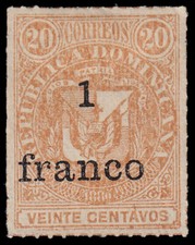 Dominican Republic 47B 1883 Stamps From 1880 With Overprint MH