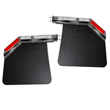 Pair Semi Truck Spring Loaded Mud Flap Hanger Kit Angled 1.125"& Mud Flap 24*24"