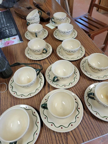 metlox poppytrail  Coffee Cups And Saucers 11 saucers and 13 cups 