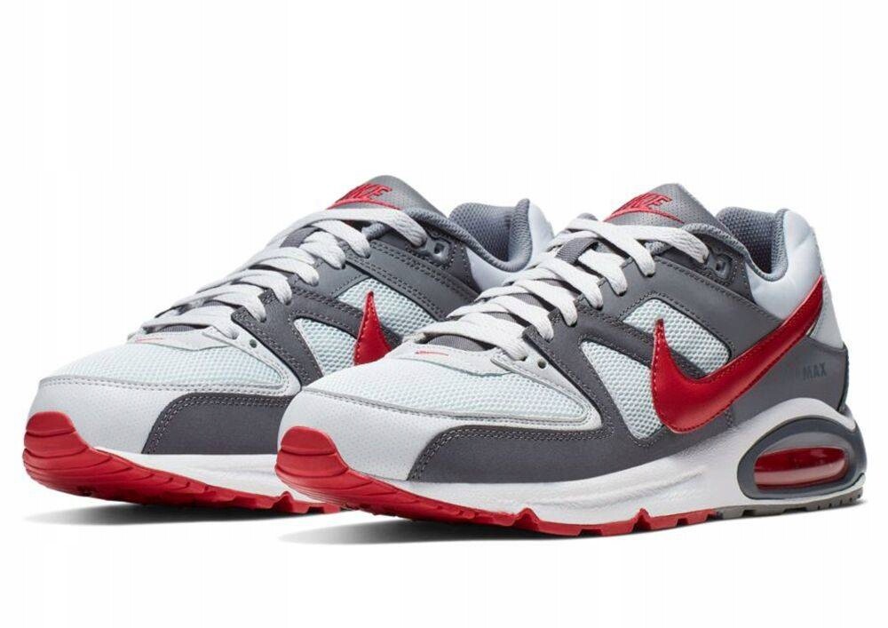 靴 NIKE AIR MAX COMMAND Nike Air Max Sz7 Command White Gray Red Lace Up 397690169