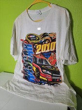 2010 NASCAR Racing Graphic Tee Shirt Double Sided White Mens Size XL Sprint Cup