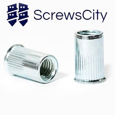 BLIND RIVET NUTS GROOVED SHANK OPEN END COUNTERSUNK REDUCED HEAD M3 M4 M6 M8 M10