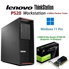 Lenovo ThinkStation P520 Pro 3.70Ghz/4.50Ghz 64GB Ram 4.0GB Nvidia P1000 5K Quad