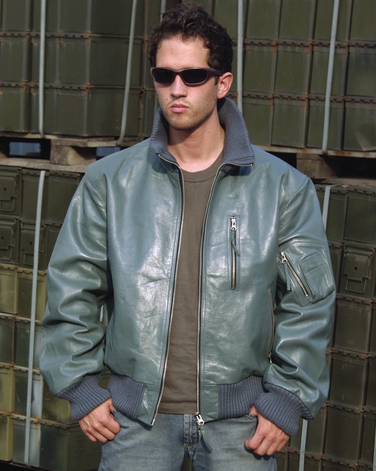 BW Fliegerjacke Pilotenjacke Bomberjacke Lederjacke grau - Bild 1 von 1