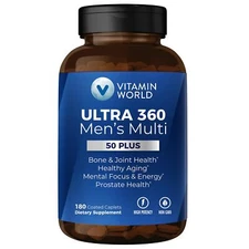 Vitamin World Ultra 360 Multivitamin for Men 50+  Prostate, Immune & Healthy Age