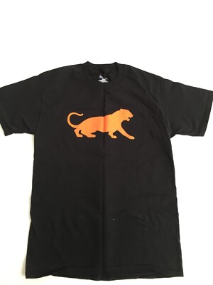 BLACK COTTON ORANGE COUGAR MEDIUM TEE SHIRT WOMEN MEN UNISEX