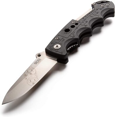 SOG Kilowatt Folding Blade Electrician Knife Wire Stripper Black Handle EL01-CP