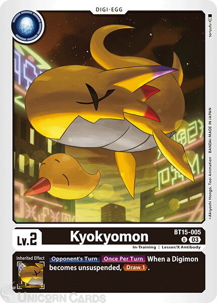 BT15-005 Kyokyomon Uncommon Digimon Card : BT-15: Exceed Apocalypse