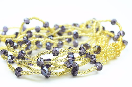 Collar de tres capas de cuentas de semillas trenzadas de cristal LANYARD LLAVERO - Imagen 10 de 12