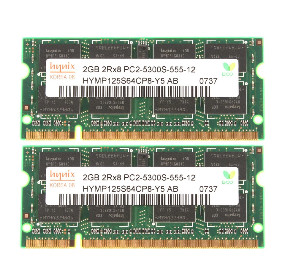 Hynix 10X 2GB 2 GB PC2-5300 DDR2 667Mhz 200Pin Memory RAM Laptop SO-DIMM 20GB  - Image 2 of 4