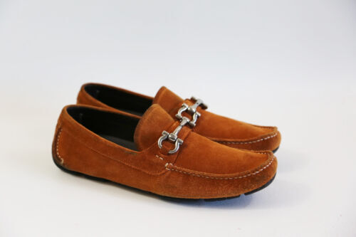 New Salvatore Ferragamo Fiorello Men Suede Navy Bit Loafer 7  display picture 1