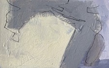 Tableau Original Signé Fine Art Abstrait Minimaliste Acrylique et Papier Charbon