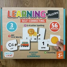 Learning Self-Correcting Puzzles ABC First Words, 3-4 Letter Spelling, Counting