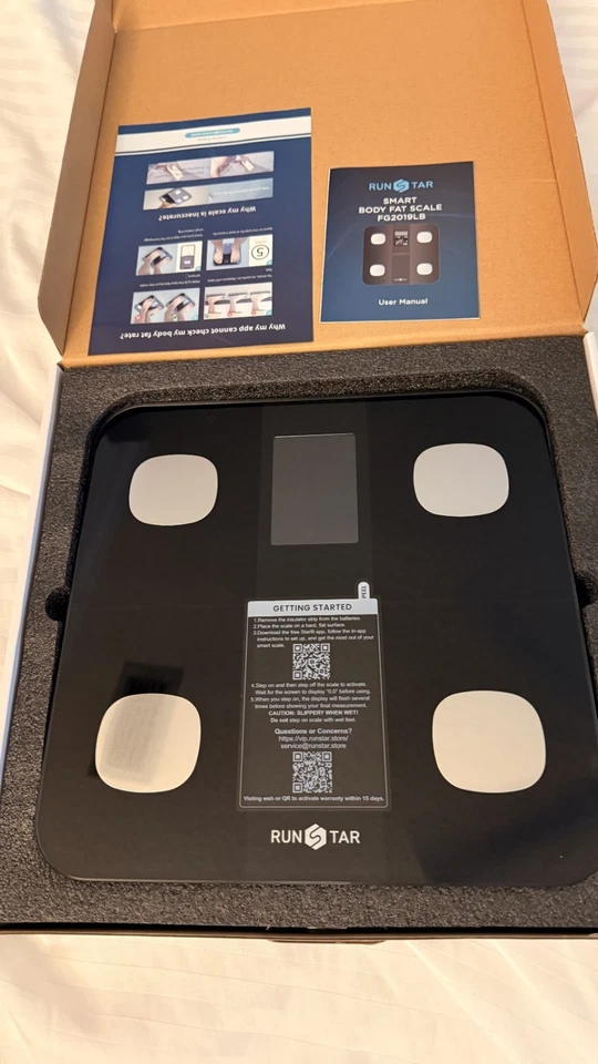 Báscula inteligente Runstar para peso corporal y porcentaje de grasa, digital de alta precisión Foto 3 de 4