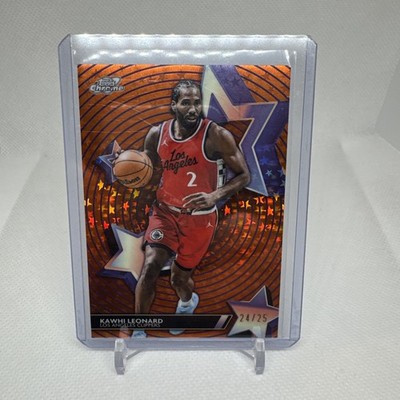 ニュート kakawow スクリプトアートカード /25 2025-26 Topps COSMIC Chrome Kawhi Leonard #/25 StarFractor ORANGE