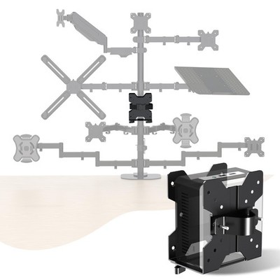 Adjustable Thin Client Mini PC Mount Bracket CPU VESA Under Desk Holder Hub