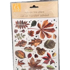 Crafters Square Paper Craft Rub On Transfer Stickers Decals Leaves New
