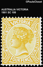 VICTORIA 1901 SC 199 QUEEN VICTORIA 4p BISTER MNH OG F/VF