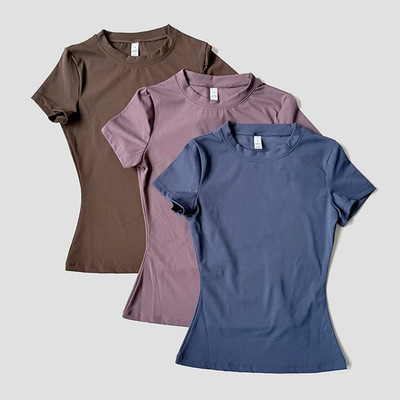 Women s Seamless Short Sleeve Yoga Top Stretch Gym Fitness Active Shirt