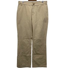 Vintage Lauren Ralph Lauren Womens Khaki Cotton Straight Leg Pants Size 8