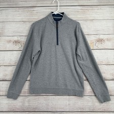 Johnnie-O Sully 1/4 Zip Pullover Sweatshirt Mens Medium Gray Long Sleeve