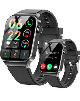Smartwatch Herren Damen, Touchscreen Smart Watch mit Bluetooth Anrufe, IOS+ANDRO