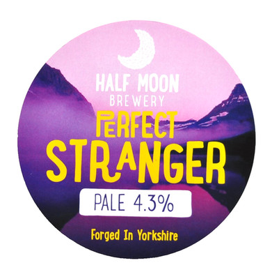 HALF MOON BREWERY ''PERFECT STRANGER'' PALE ALE GEBRAUCHT PUMP CLIP