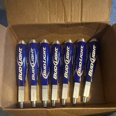 Bud Light Beer Tap Handles Blue Collectible Breweriana Bar Knob Set